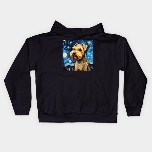 Irish Soft Coated Wheaten Terrier Night Kids Hoodie by NatashaCuteShop